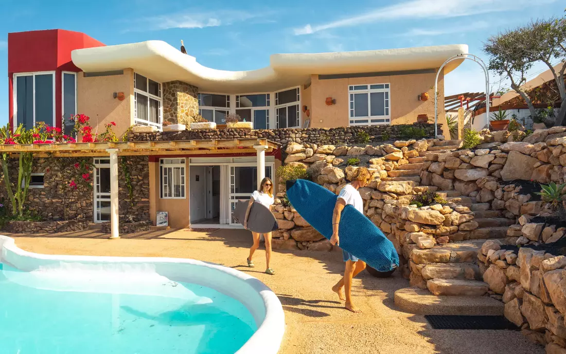 surf villa fuerte with pool and sea view