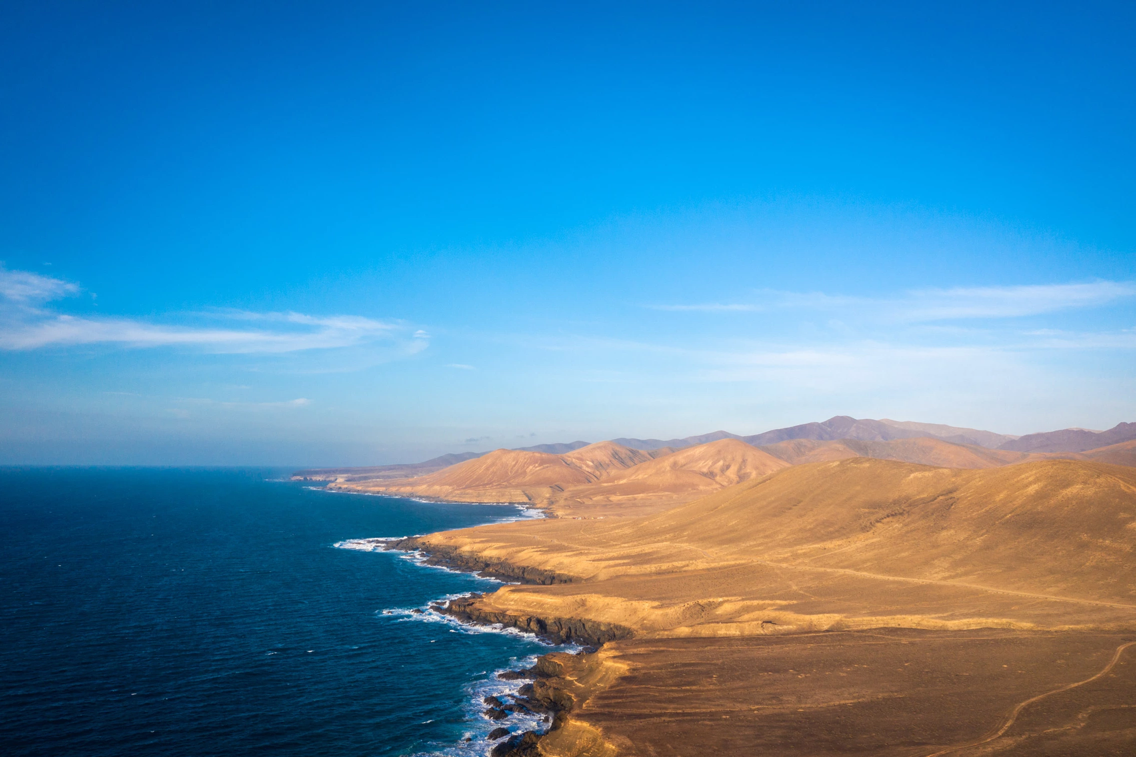 coastline of fuerteventura from above