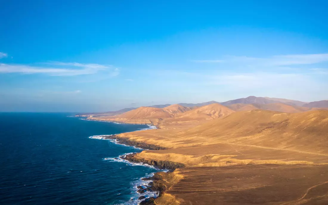 landscape of fuerteventura from above