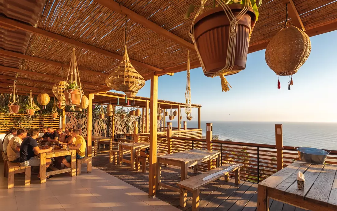 Sun terrace at Sea View Surfcamp Morocco