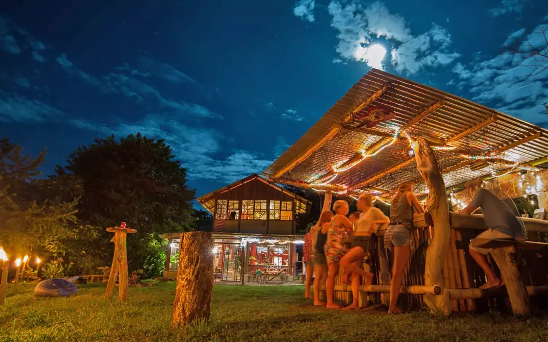 surf camp costa rica at night