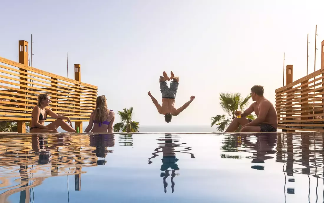 Infinity pool at Sea View Surfcamp Morocco