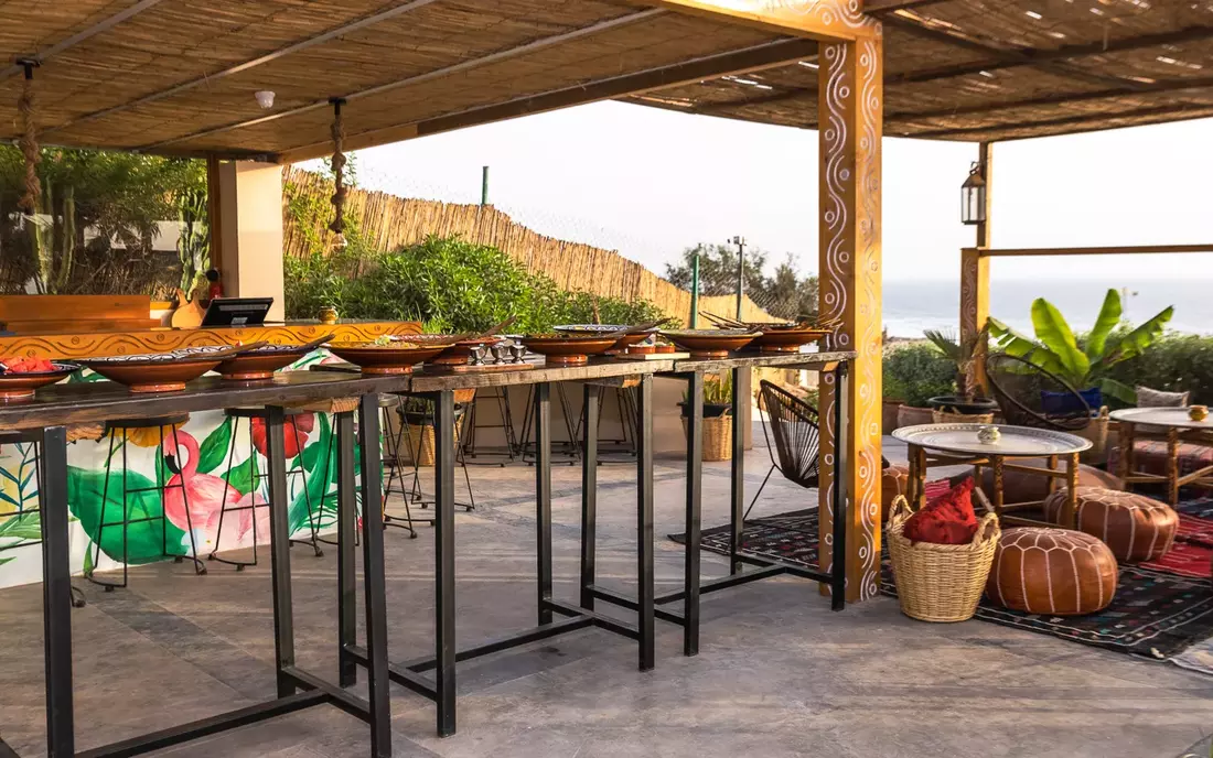 Buffet at Sea View Surfcamp Morocco