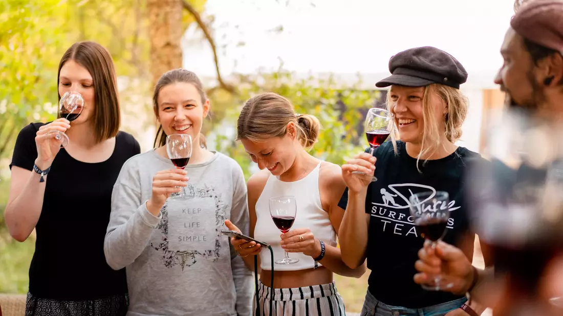 local wine from the province of Les Landes at the 24+ surf camp