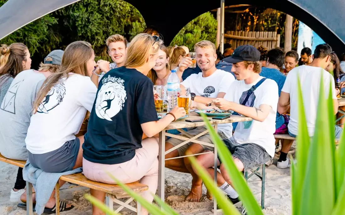 dinner at surf camp algarve