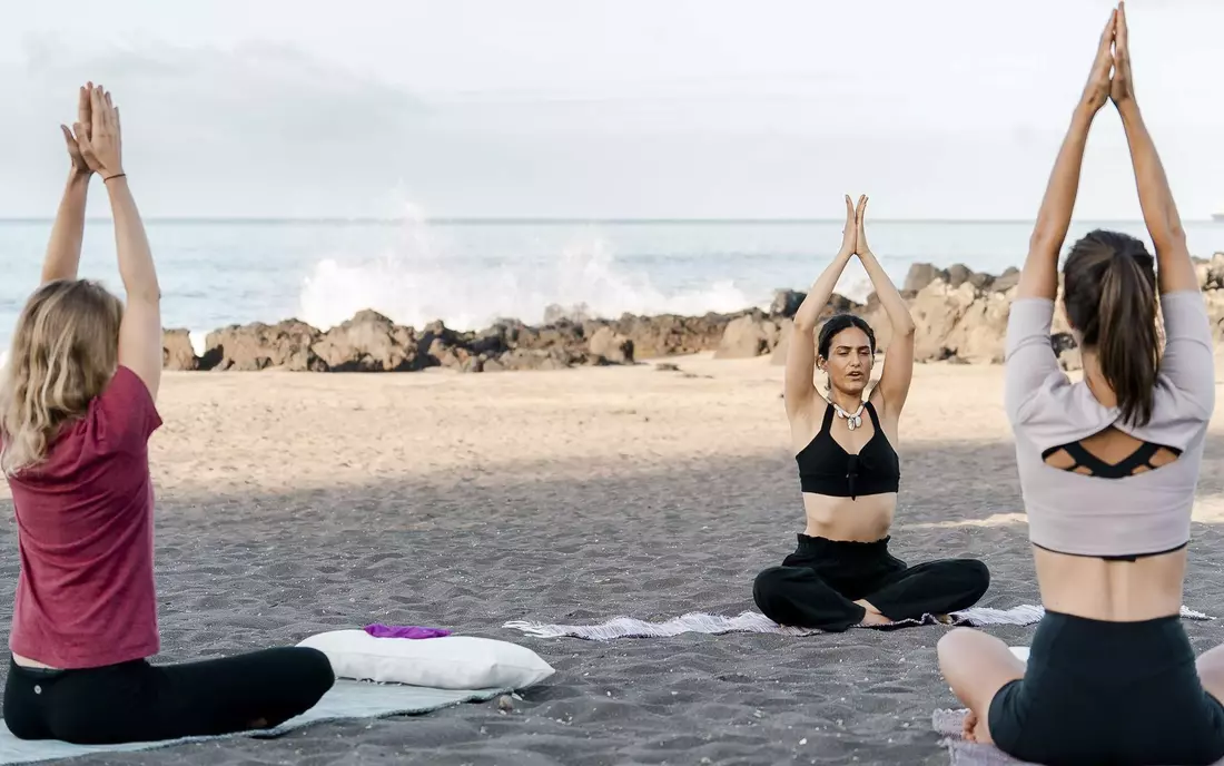 Pure relaxation on holiday with yoga