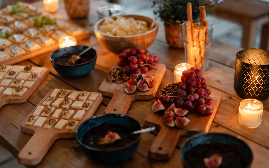 glamping Cheese Night mit Früchten