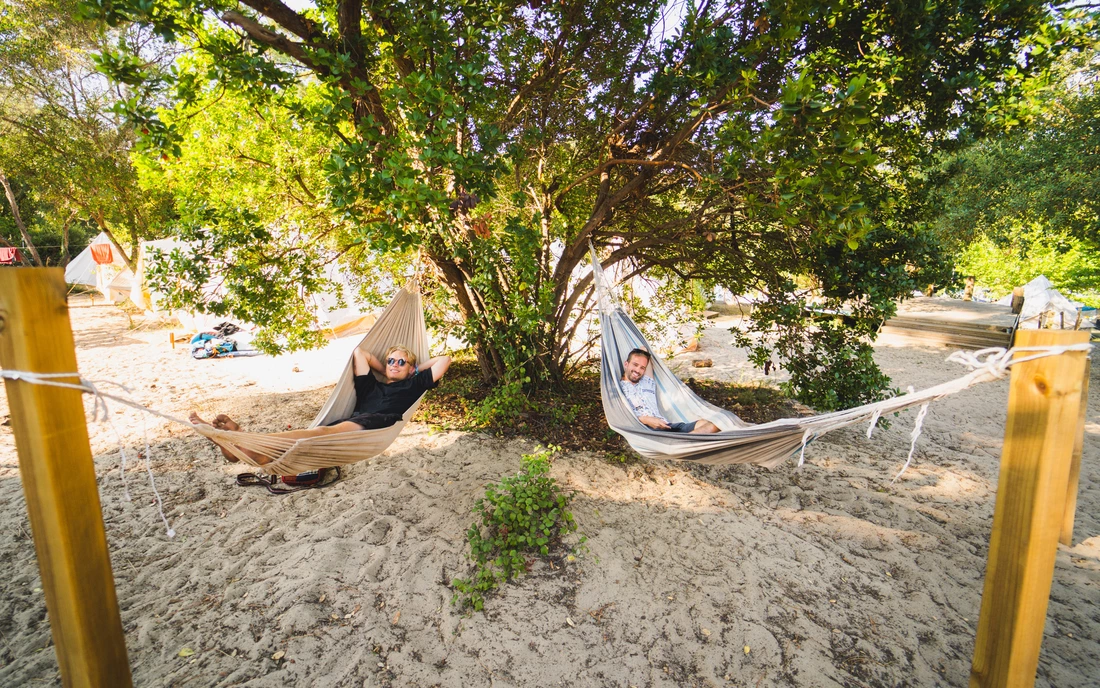 hammocks at the surf camp oyambre