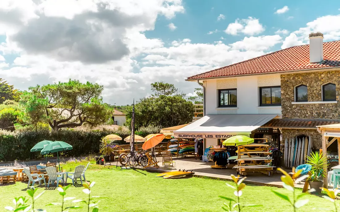 The large garden extends almost completely around the whole house