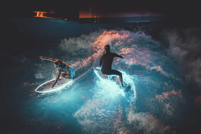 night surf