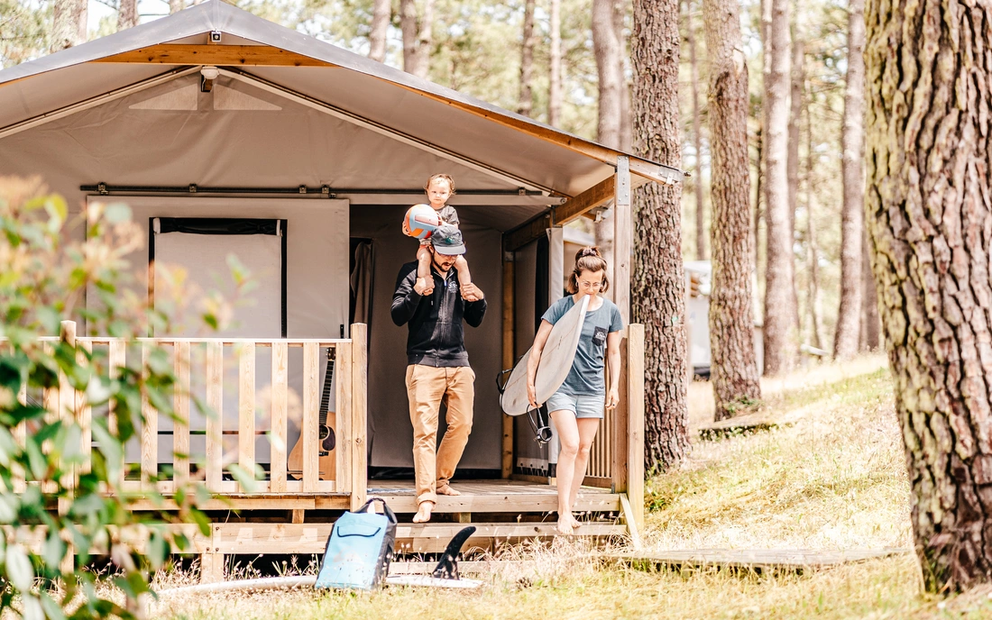 Frankreich Familien Surfcamp Biscarrosse Camping Lodges Supreme