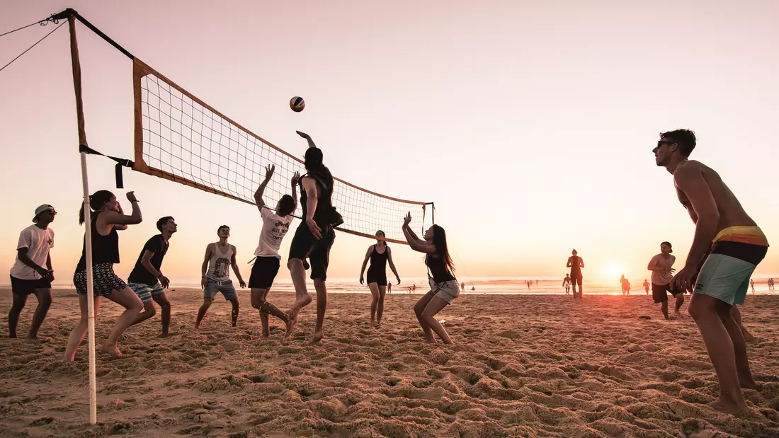 Sunset Volleyball Match