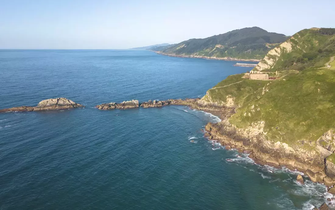 landscape around surf camp zarautz from above