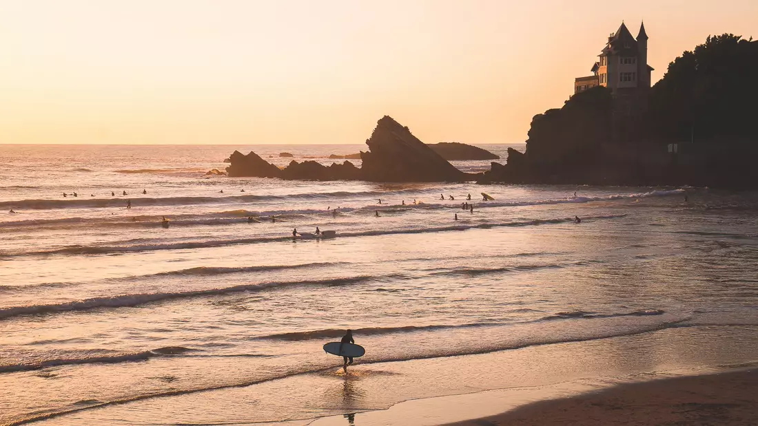 Family Surfcamp Biscarrosse Excursion Biarritz Sunset