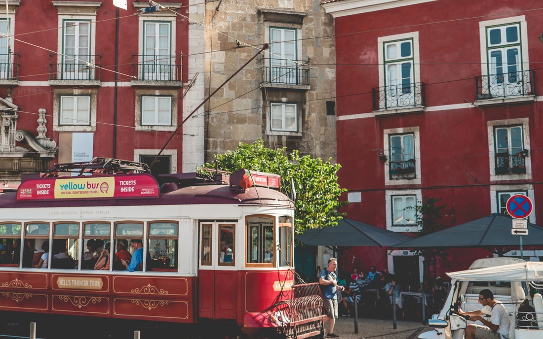 The famous trams in the hills of Lisbon