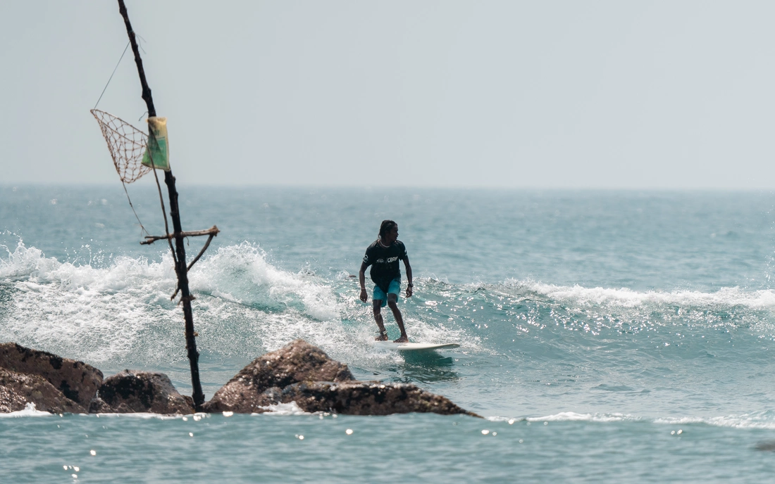 sticks break Beachfront Surf Camp Sri Lanka Guiding