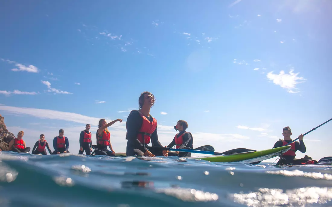 viele neue Freunde auf der SUP Tour machen.