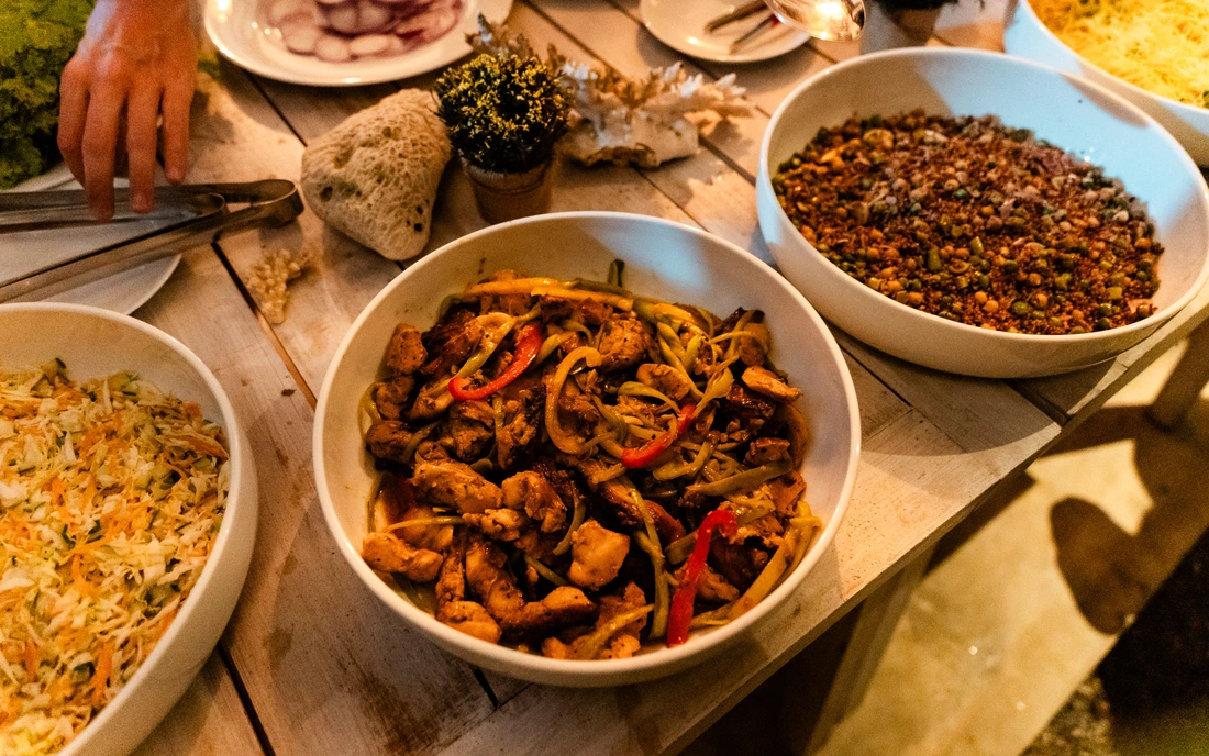 Abendessenbuffet in Sri Lanka