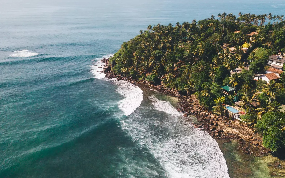 sri lanka küste von oben