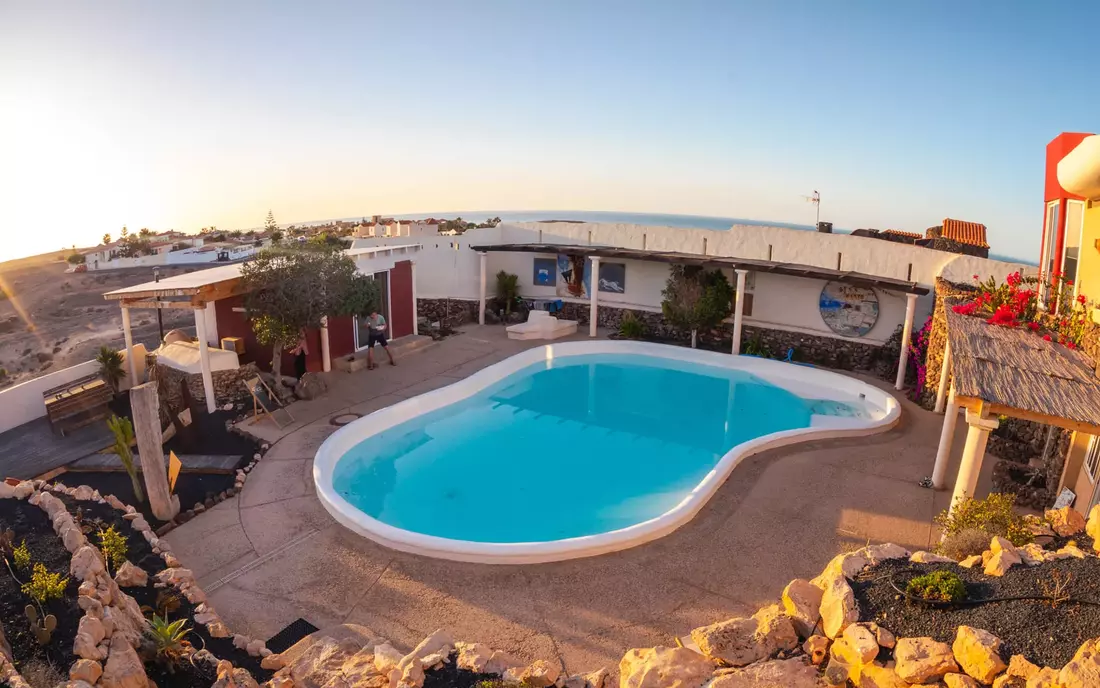 surf villa fuerte with pool and sea view