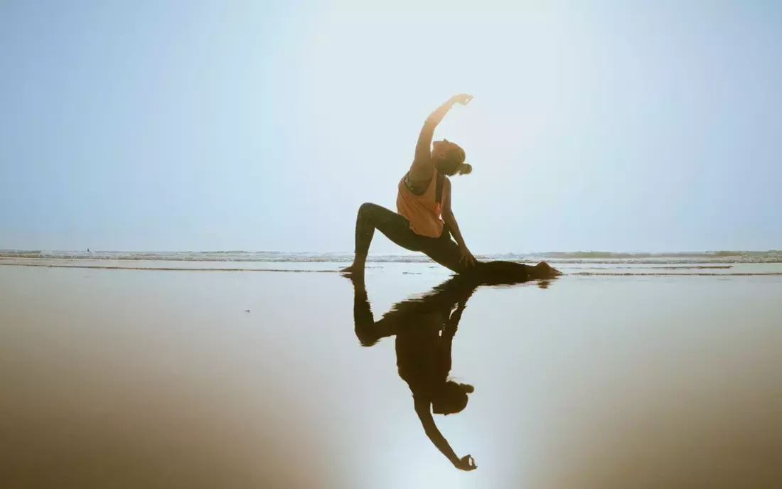 Outdoor yoga at the beach