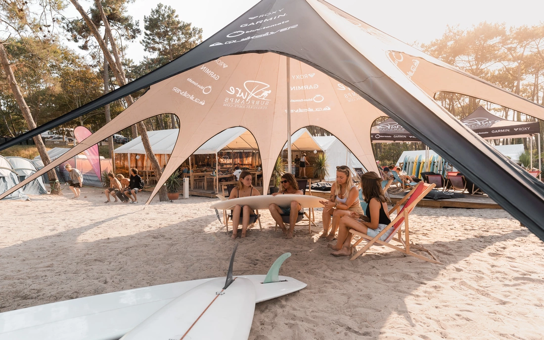 Jugendreise Surfcamp St Girons Frankreich Surfzelt