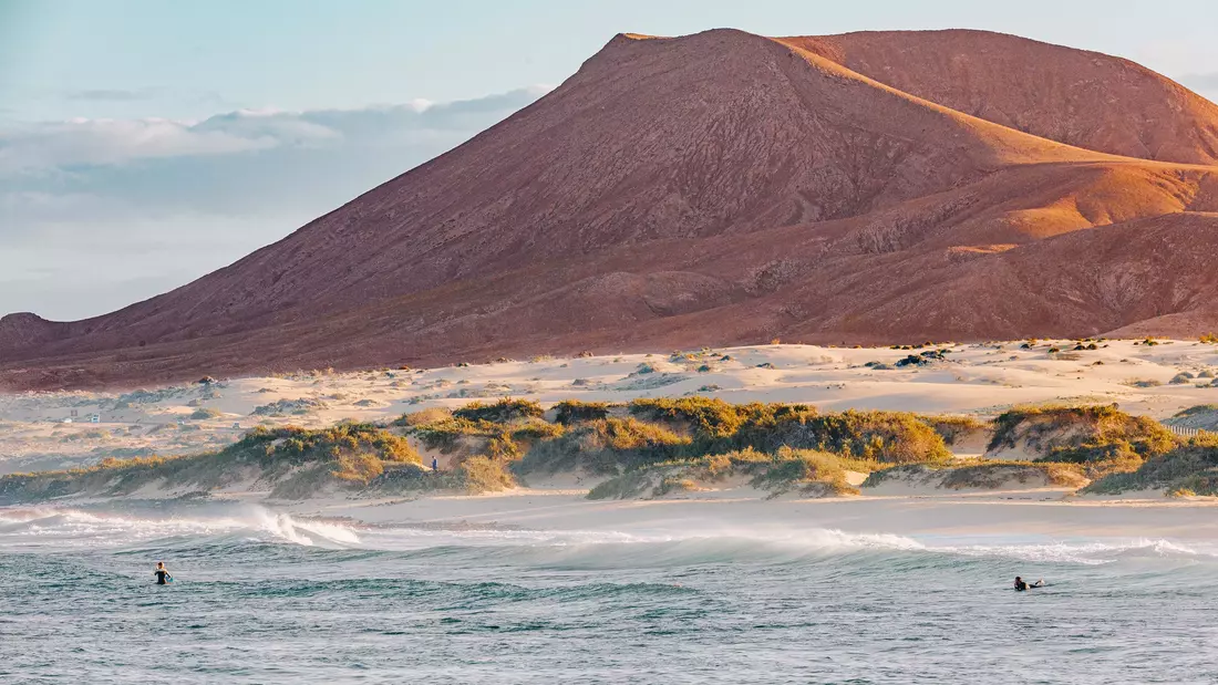 The surfing environment is unique on Fuerte.