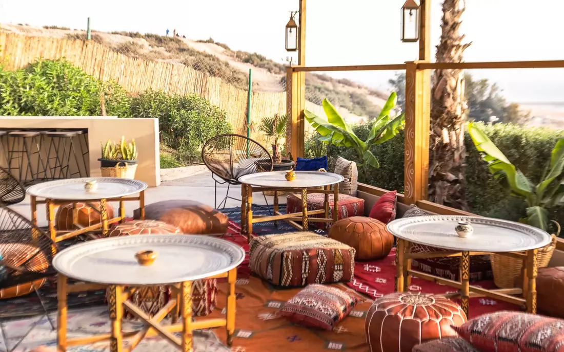 Lounge area at Sea View Surfcamp Morocco