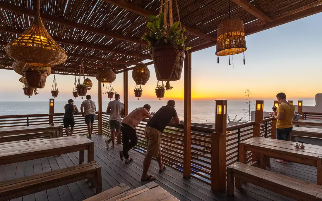 Sun terrace at Sea View Surfcamp Morocco