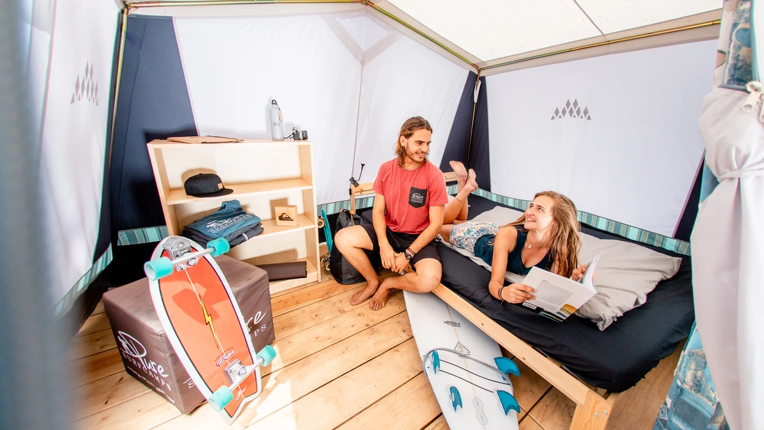 surfcamp moliets komfortzelt