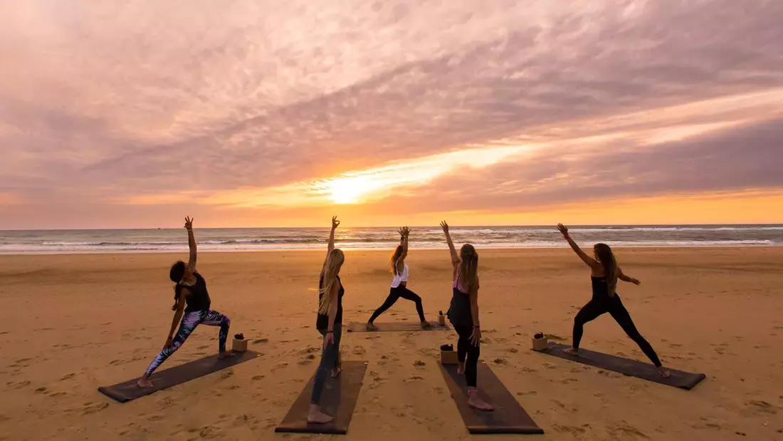 Practicing yoga on the French Atlantic