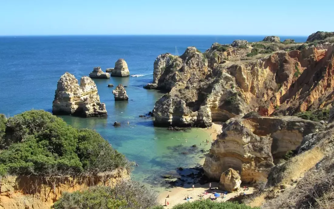 ocean and cliffs in the algarve