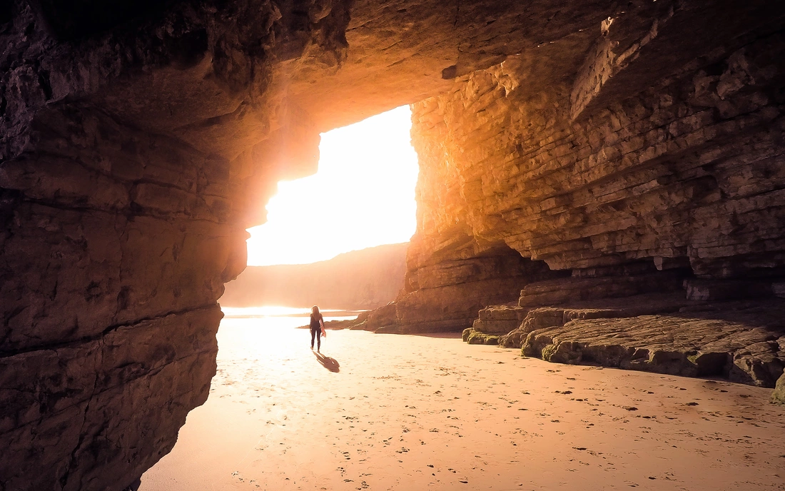 beach at the algarve in portugal