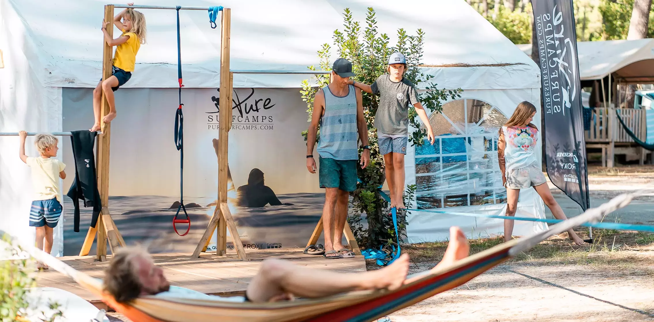 Frankreich Familien Surfcamp Biscarrosse Spiel und Fitness Area