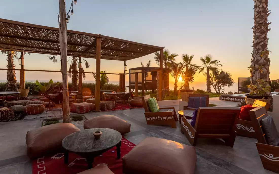 Lounge area at Sea View Surfcamp Morocco