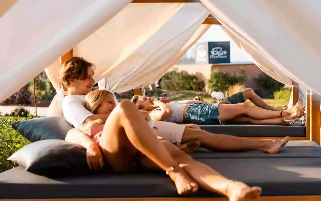 lounge area at sea view surf camp morocco