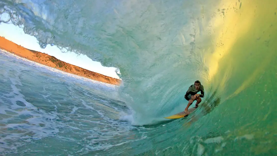 surfing barrels