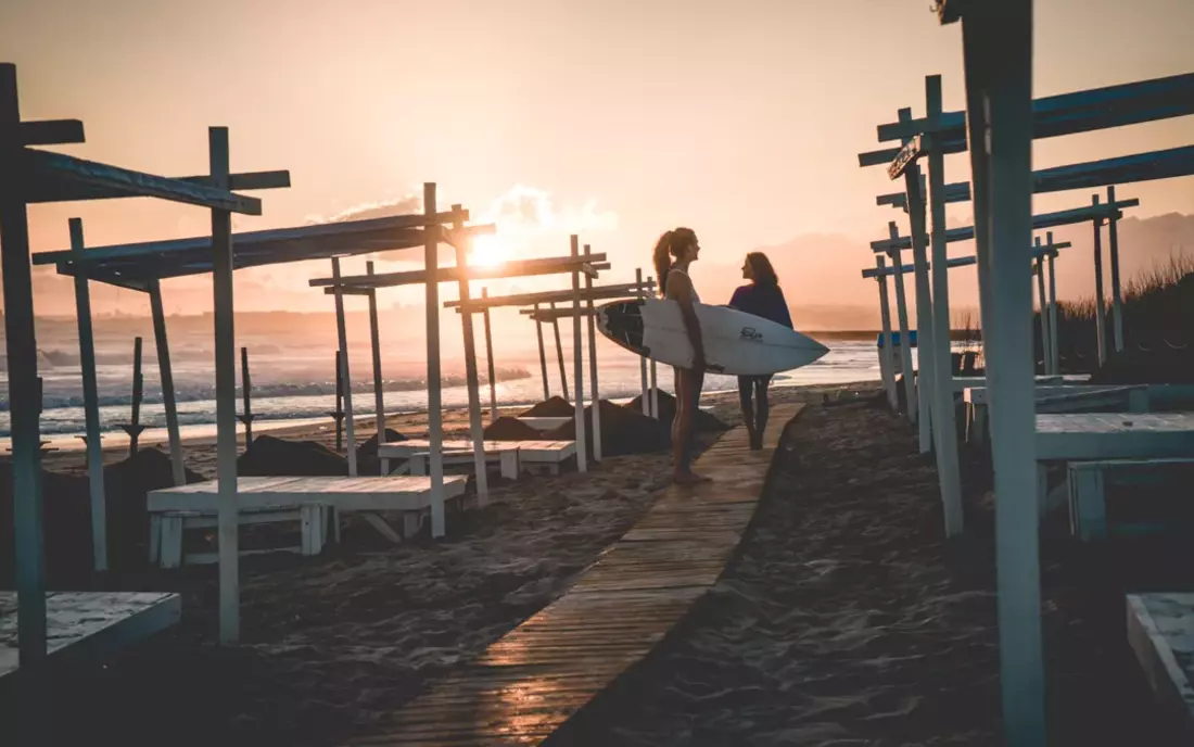 Sunset in the beach bar