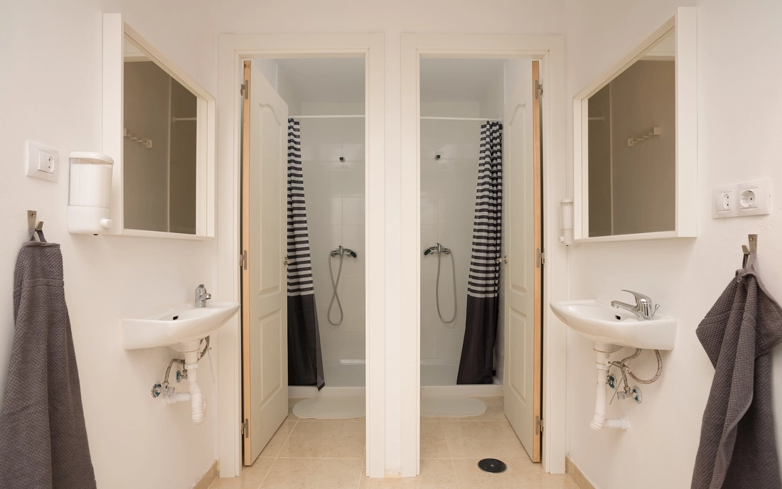 One of the bathrooms in the surf hostel