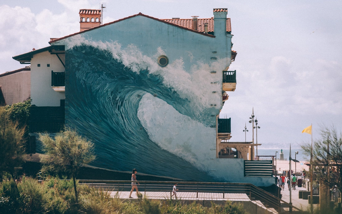 Familien Surfcamps Ausflug nach Hossegor Wandbild