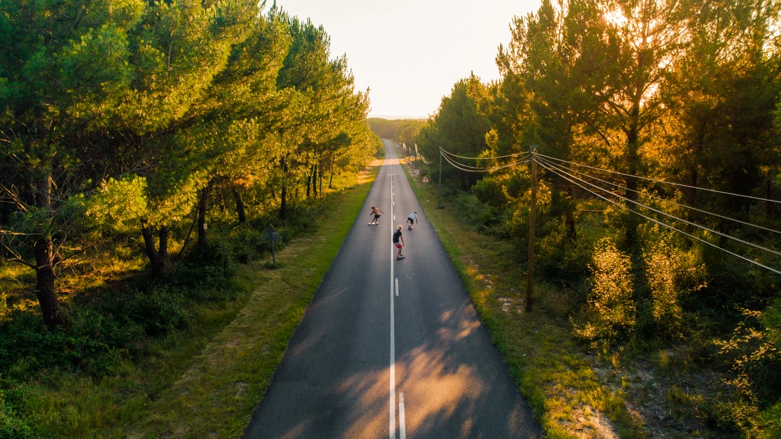 Einsame Straßen im Pinienwald