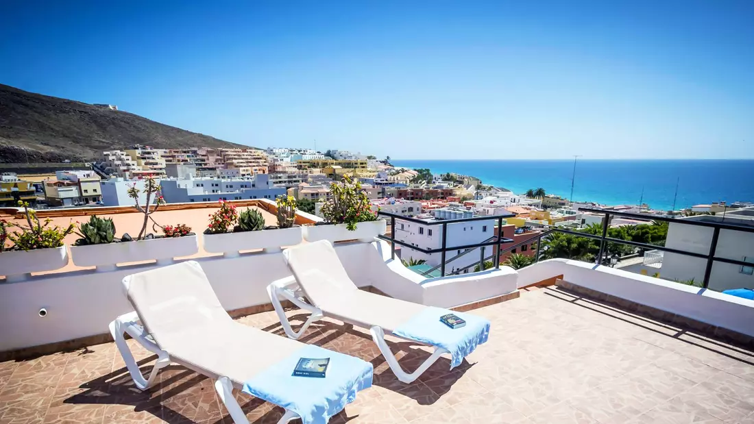 terrace of surf camp fuerteventura