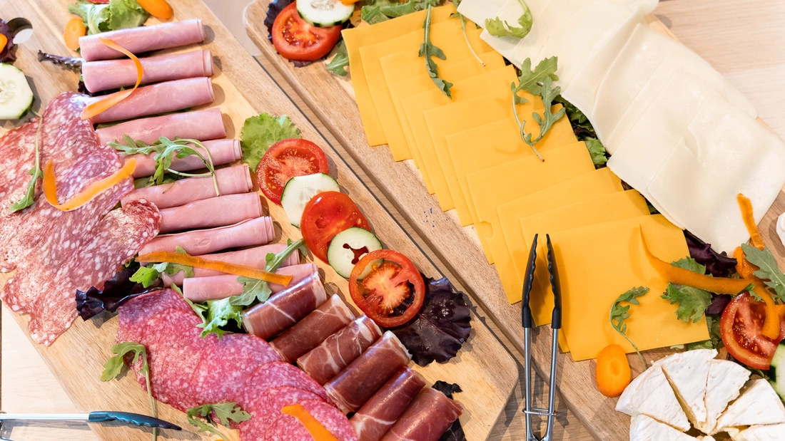 Cheese and sausage platters