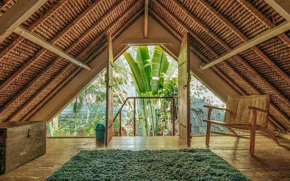 Sleep under a typical Balinese grass roof