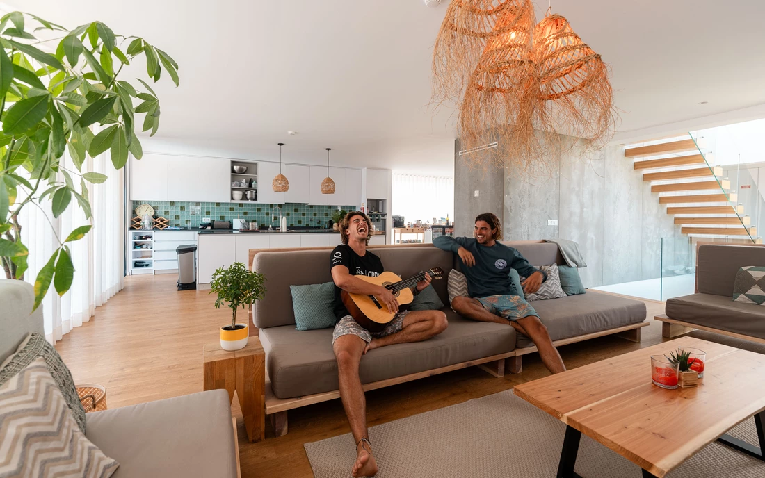 Jam Session im Wohnzimmer der Surf Villa 