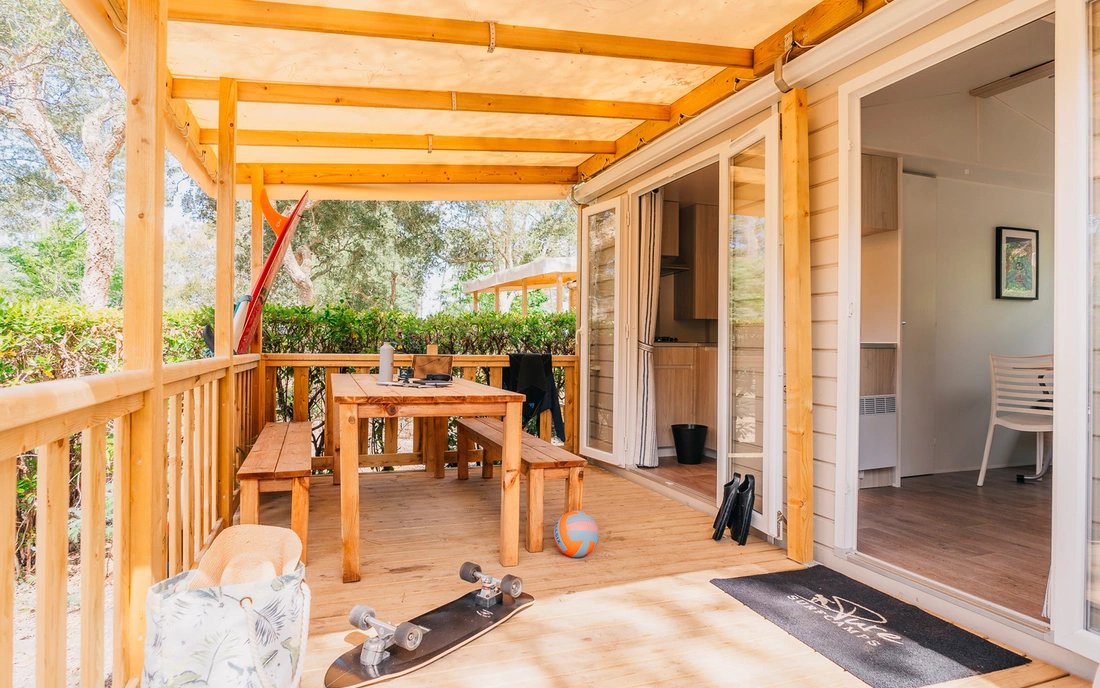 Mobile Home Veranda Campingplatz Frankreich 