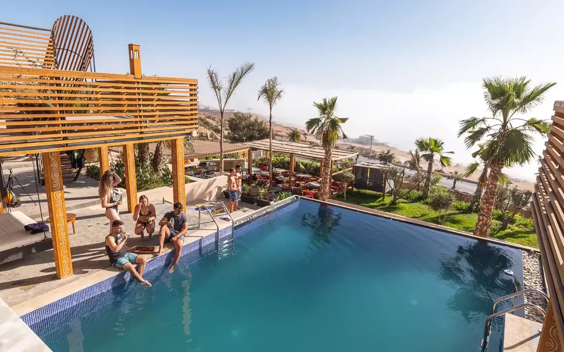 Infinity pools & 180° sea view at Sea View Surfcamp Morocco