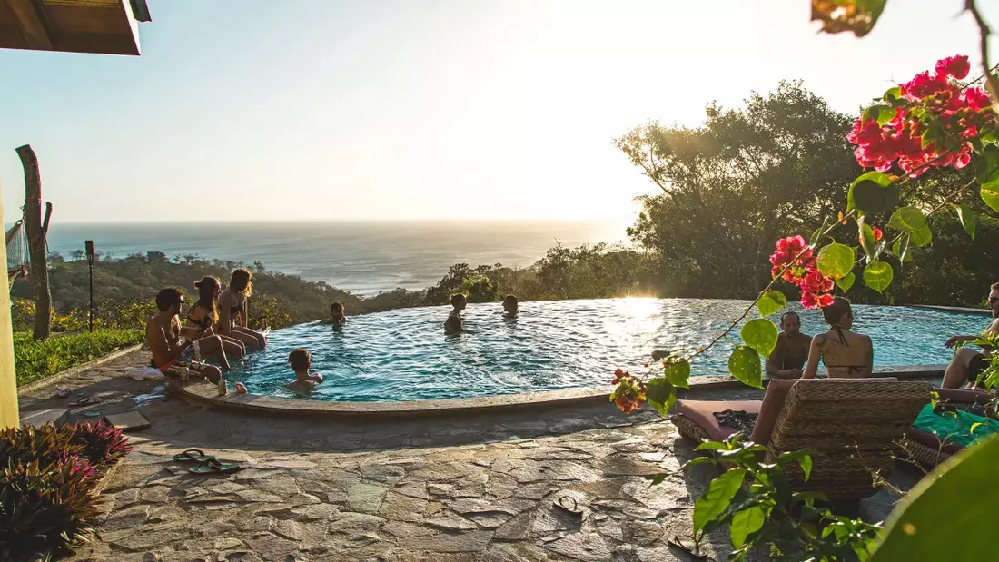 infinity pool at surf camp nicaragua