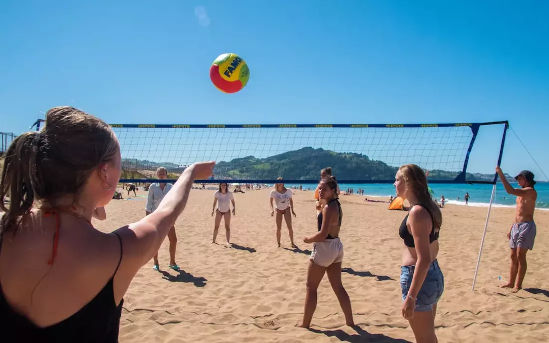 beach volleyball match on the beach