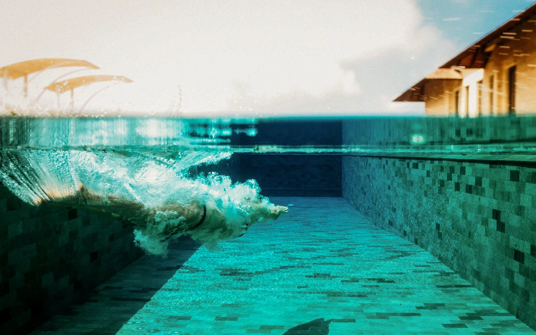 Jump into the beautiful pool to cool off